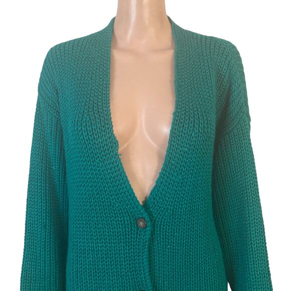Vintage Reed Hunter Cardigan Womens Small Wool Blend Green VNeck - Picture 3 of 15